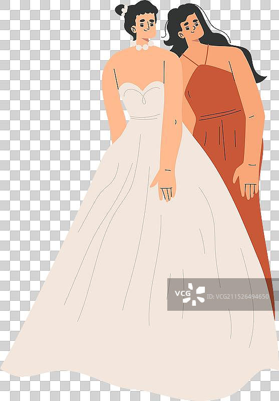 身穿白色婚纱的新娘角色图片素材