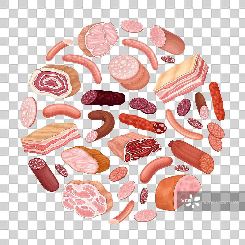 肉类市场圆形屠宰设计图片素材