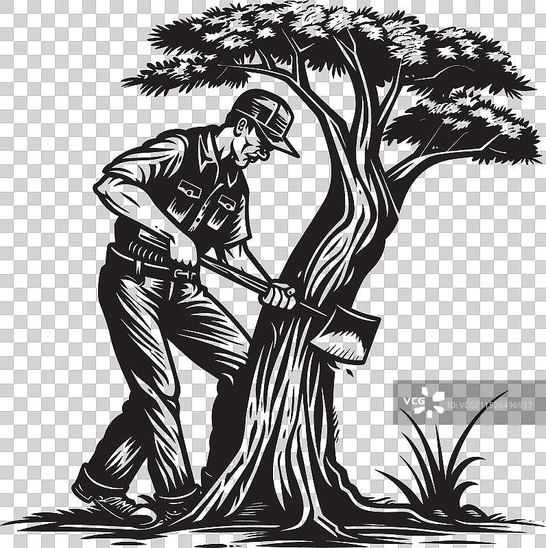 斧头徽章森林征服者标志图片素材