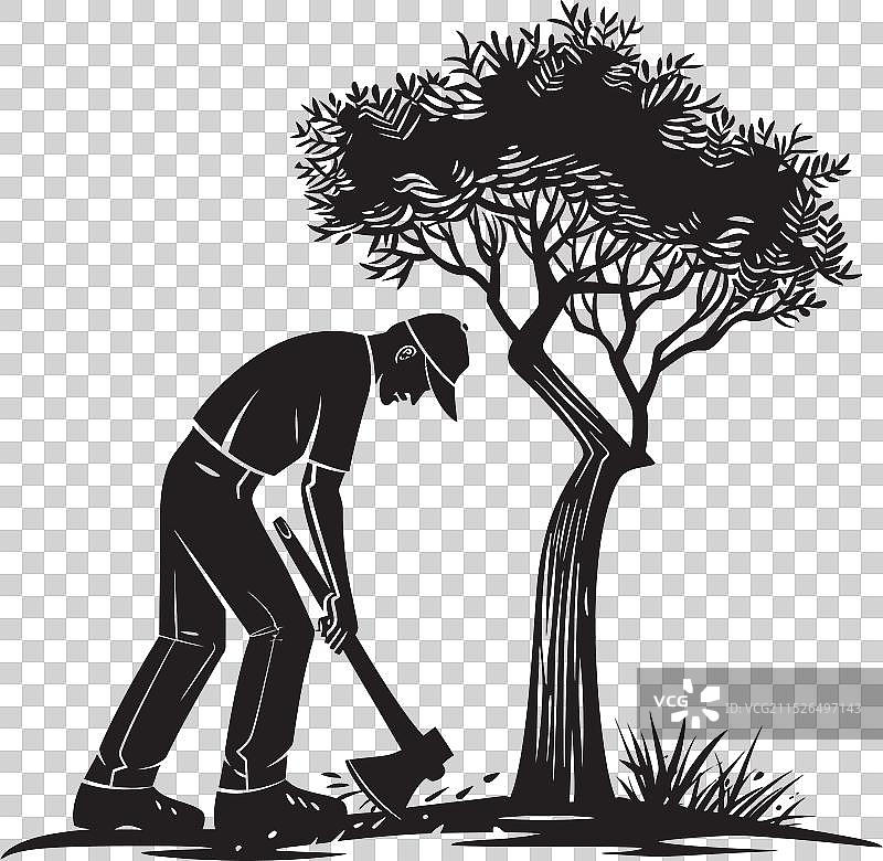 林地征服者徽章木材骑兵标志图片素材