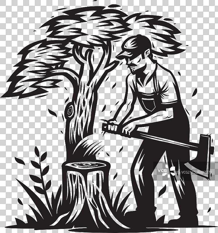 伐木工传奇标志性符号森林狂怒图片素材