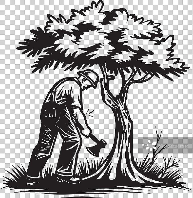 伐木英雄标志图片素材