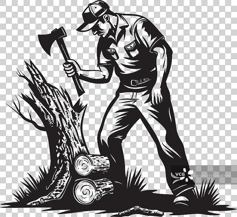 森林砍伐冠军徽章图片素材