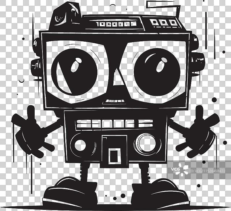 声波哨兵手提音响吉祥物符号旋律图片素材