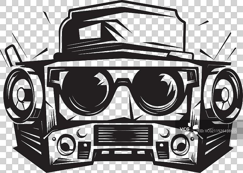 时髦的朋友音箱标志声波哨兵图片素材