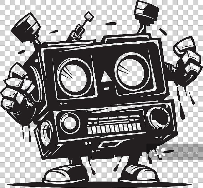 低音冲击标志性吉祥物黑色标志图片素材