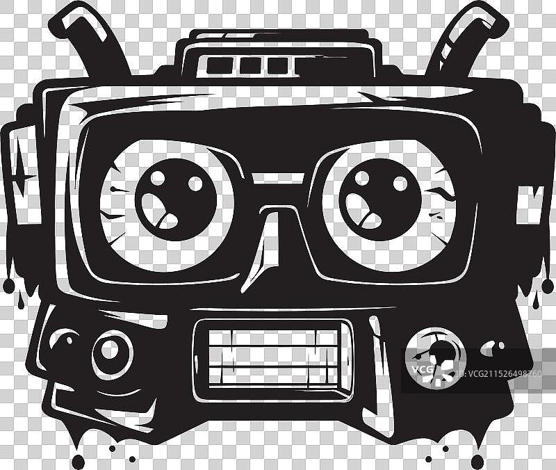 嘻哈先锋标志性吉祥物黑色声波助手图片素材