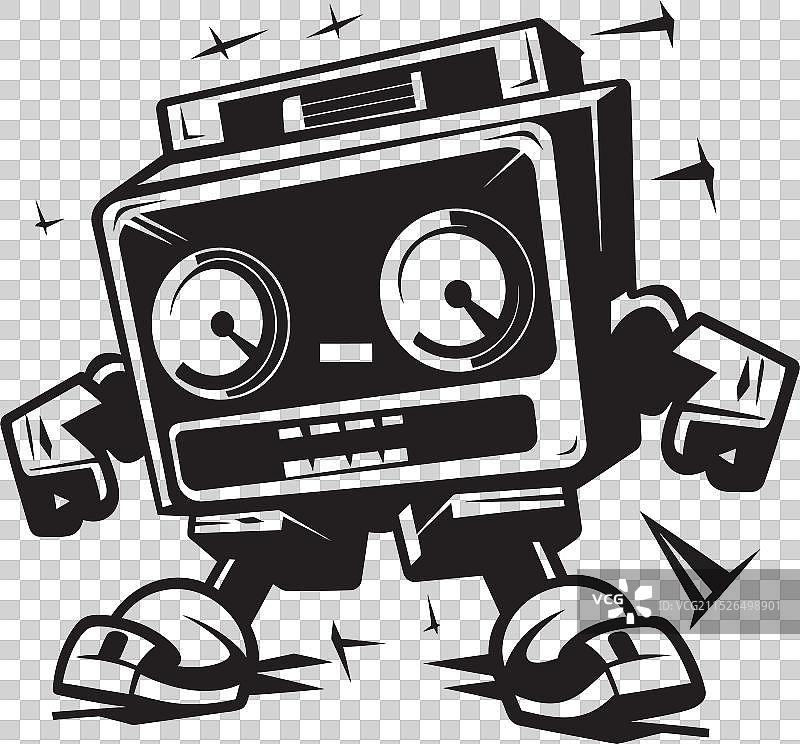 声波哨兵黑色标志性吉祥物logo图片素材