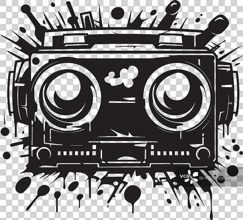旋律大师 Boombox 嘻哈先锋黑色标志图片素材