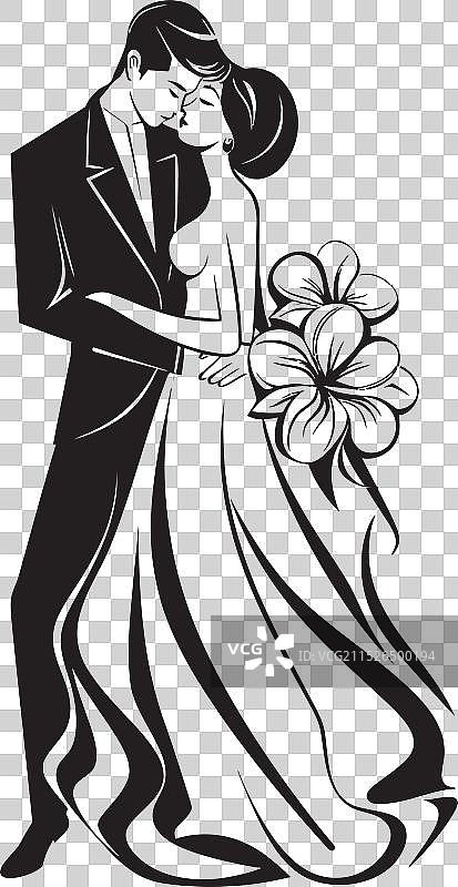 新娘和谐黑色logo设计，永恒的爱图片素材