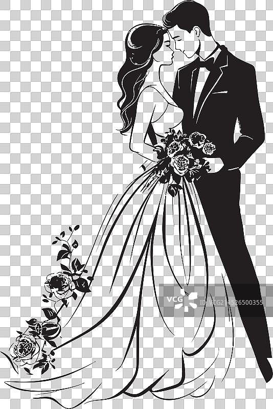 新娘新郎标志性符号图片素材