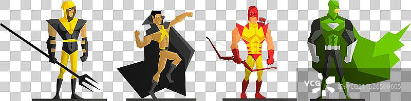 漫画超级英雄角色服装图片素材