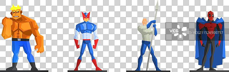 漫画超级英雄角色服装图片素材