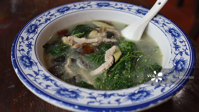 上汤桑叶（广东特色菜）图片素材