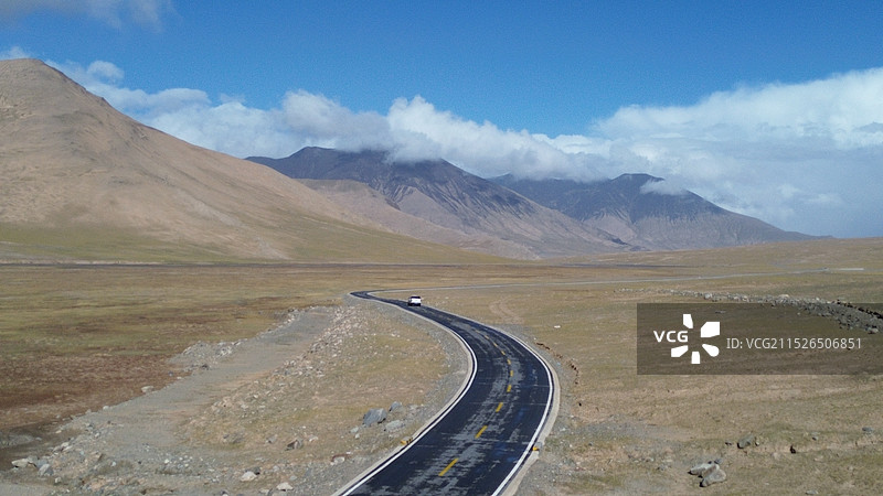 可可西里草原航拍风景图片素材