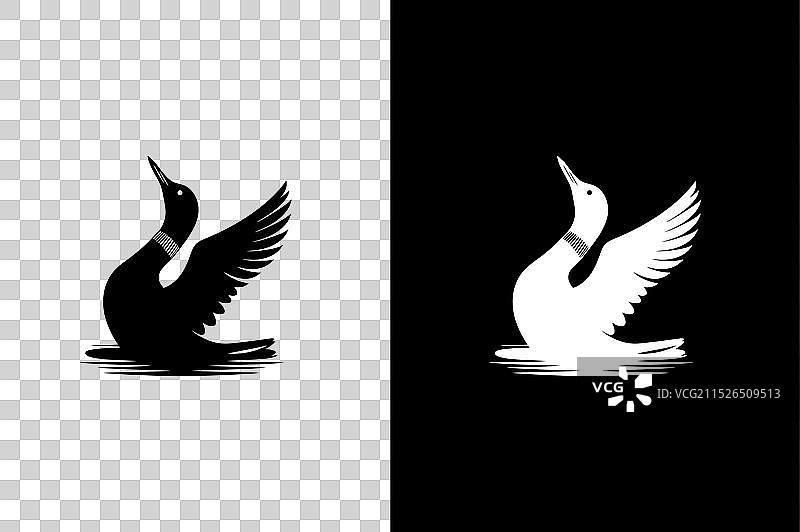 现代风格鸭子鸟类Logo设计图片素材