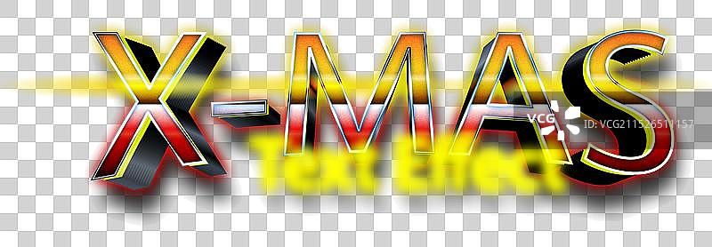 圣诞复古风格文字特效（可编辑）图片素材