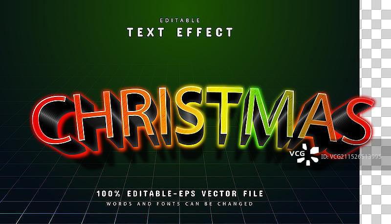 圣诞节3D可编辑文本效果图片素材