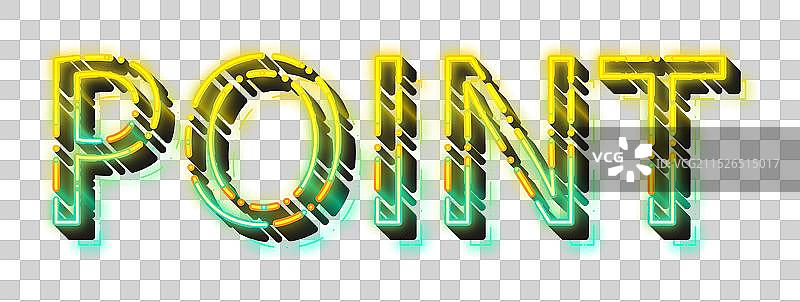 黄色霓虹风格文字特效图片素材