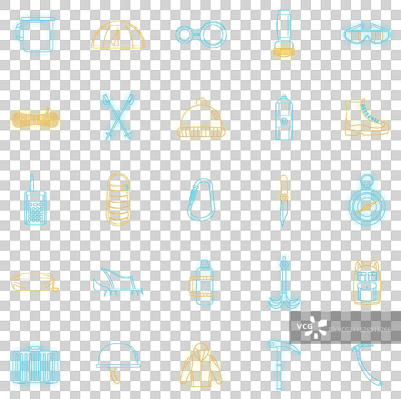 霓虹登山装备图标图片素材