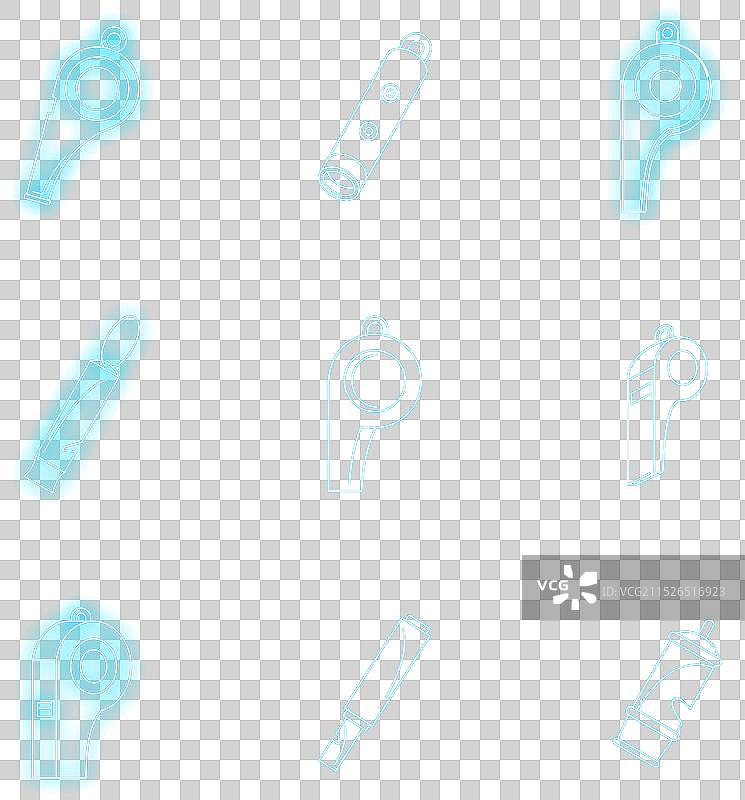 口哨教练吹气图标霓虹灯套装图片素材