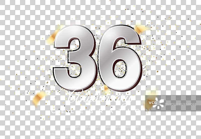 奢华优雅的金属银色36周年纪念图片素材
