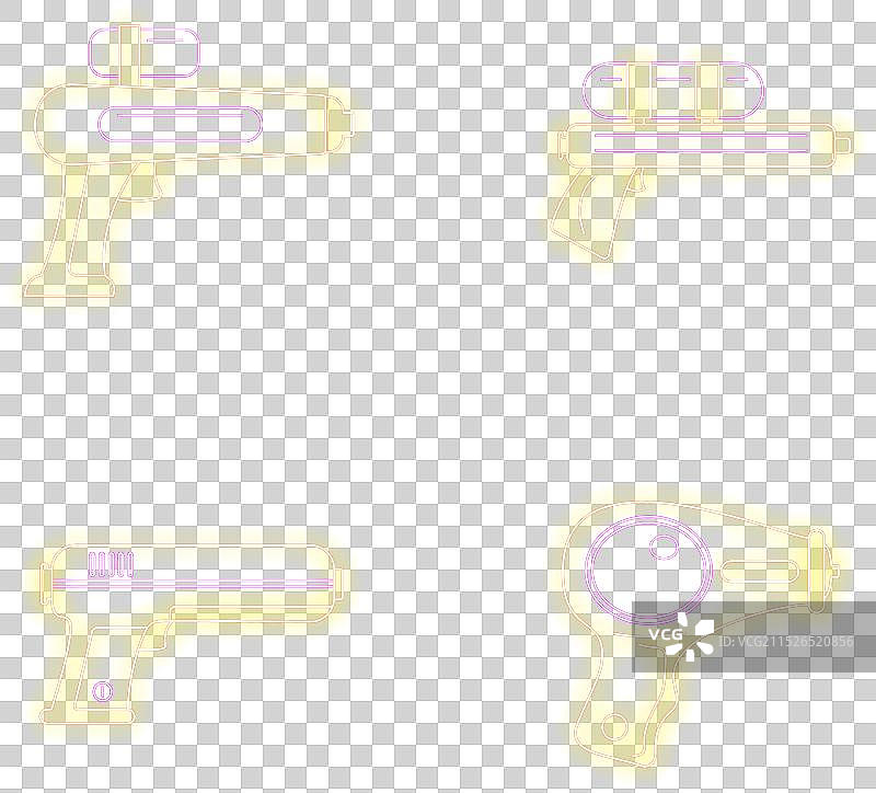 水枪图标霓虹灯套装图片素材