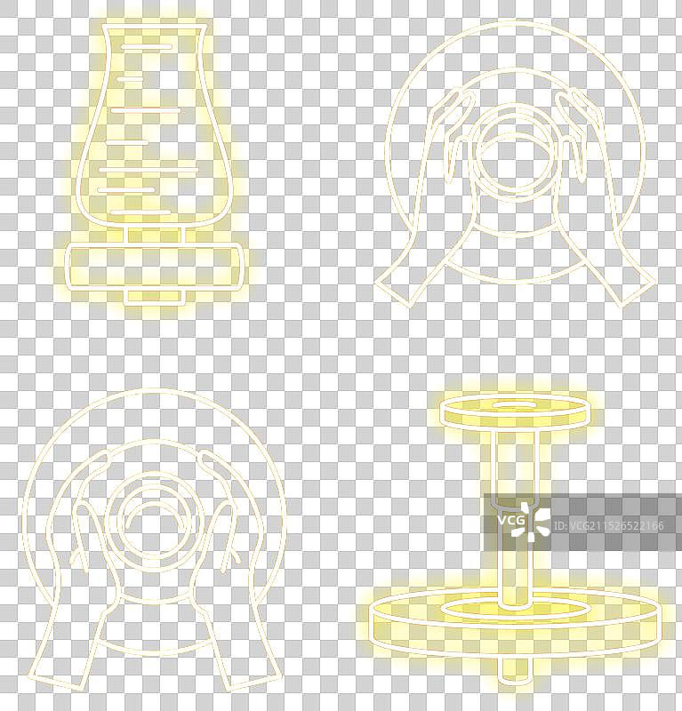 陶轮图标霓虹灯套装图片素材