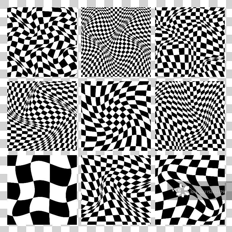 时尚的黑白格子图案图片素材