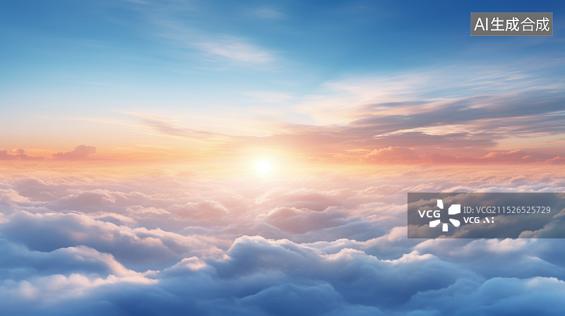 【AI数字艺术】航拍高空云层云海日出风光图片素材