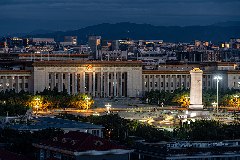 人民大会堂与天安门广场图片素材