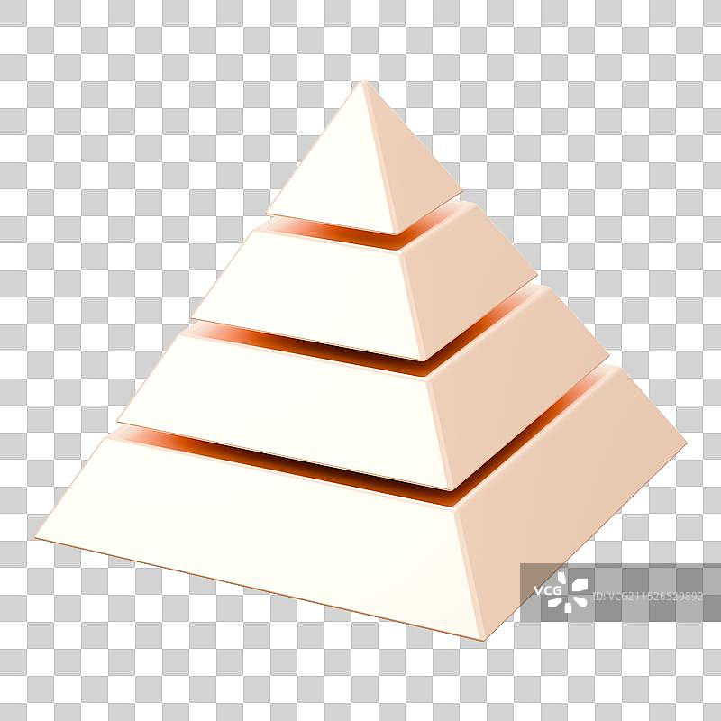 3D渲染的金色金字塔免抠元素图片素材
