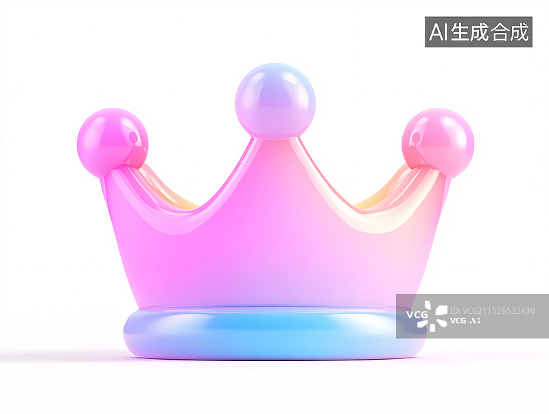 【AI数字艺术】皇冠图标的3D渲染场景图片素材