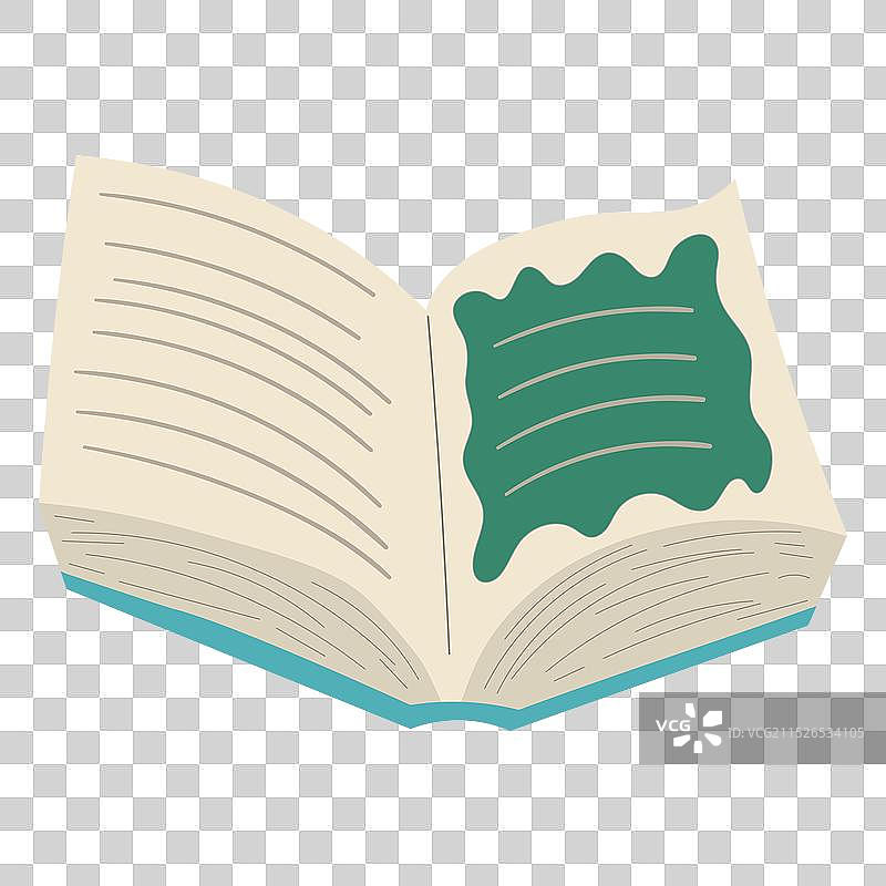 卡通扁平风格阅读概念打开的书本图片素材