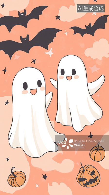 【AI数字艺术】可爱幽灵图片素材