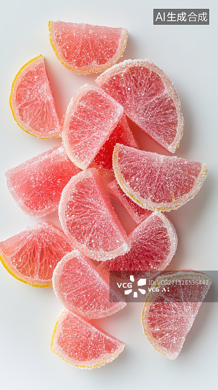 【AI数字艺术】晶莹剔透的红柚片图片素材