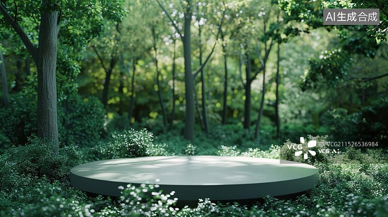 【AI数字艺术】森系 电商展台图片素材