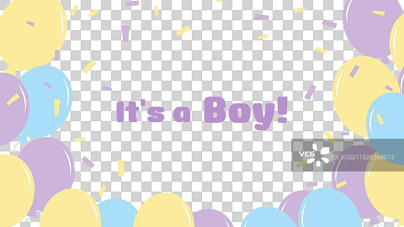 性别派对banner明信片男孩或女孩图片素材