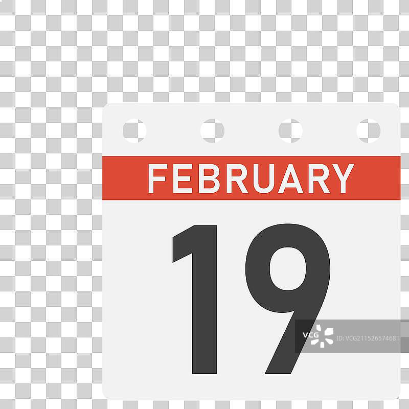 日历页面图标 - 2月19日图片素材