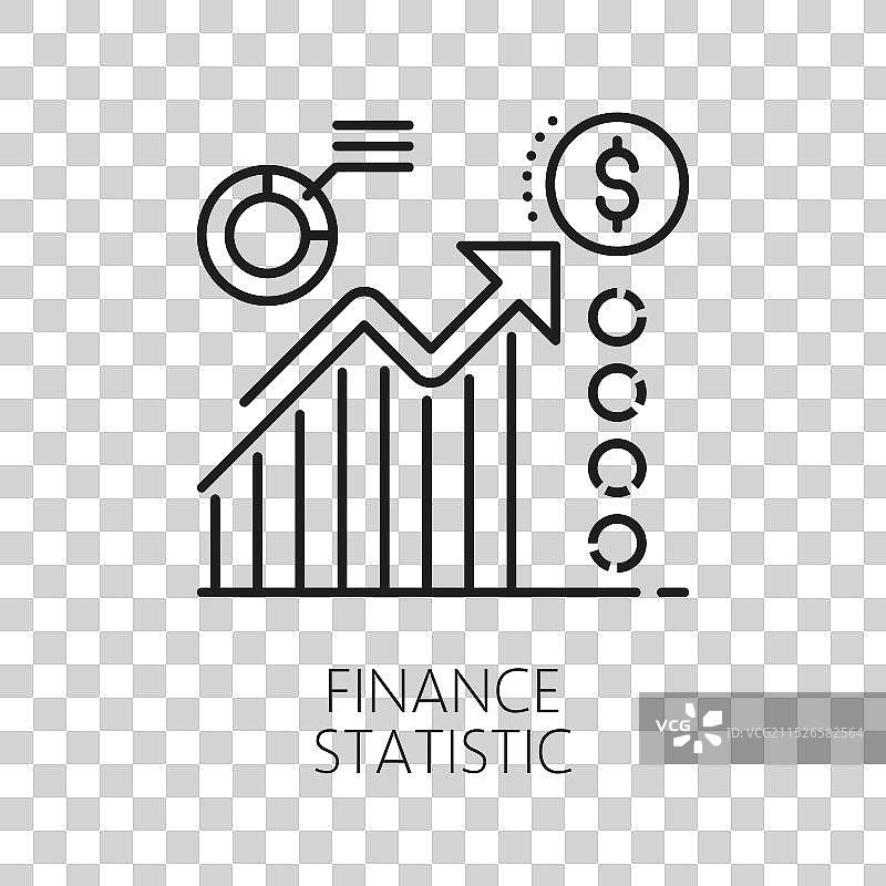 金融统计线性单色图标图片素材