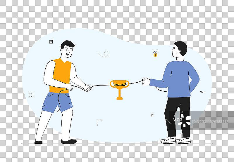 拔河比赛：男人们拉绳子图片素材