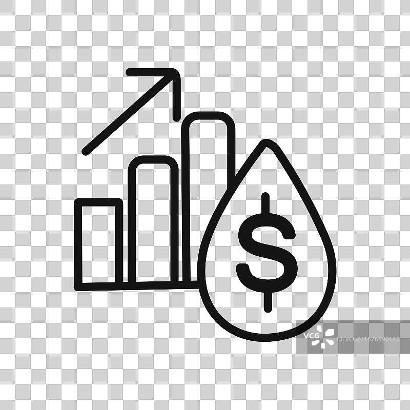 油价上涨线性图形图标集图片素材