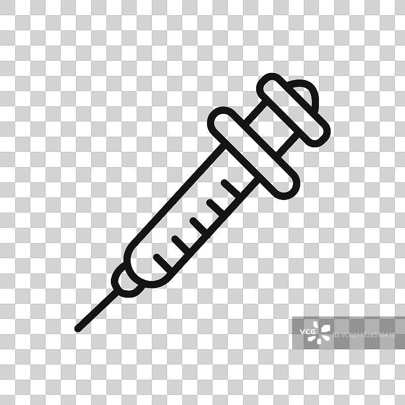 皮内注射线性图标集图片素材