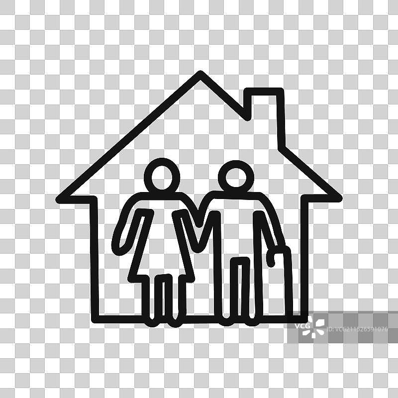 养老院线性图标集图片素材