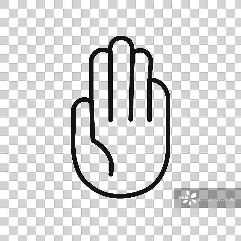 停止暴力图标线性图形集图片素材