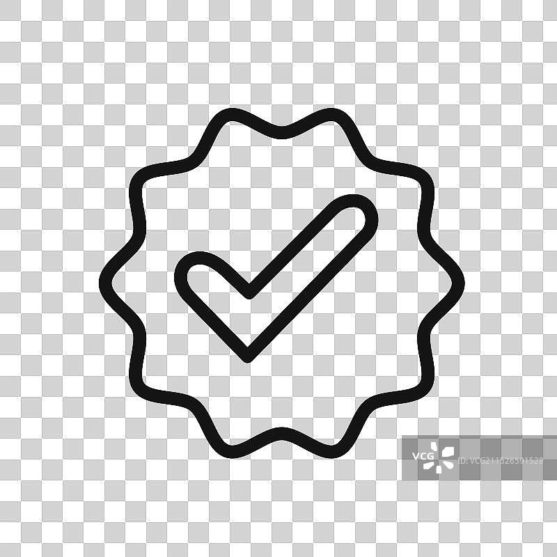 已验证徽章图标线性图形集图片素材