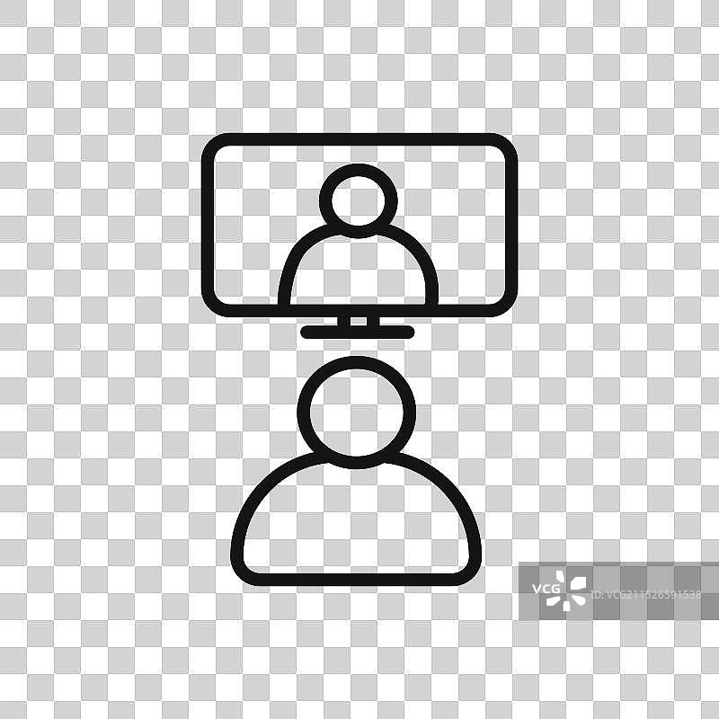 视频会议线性图标集图片素材