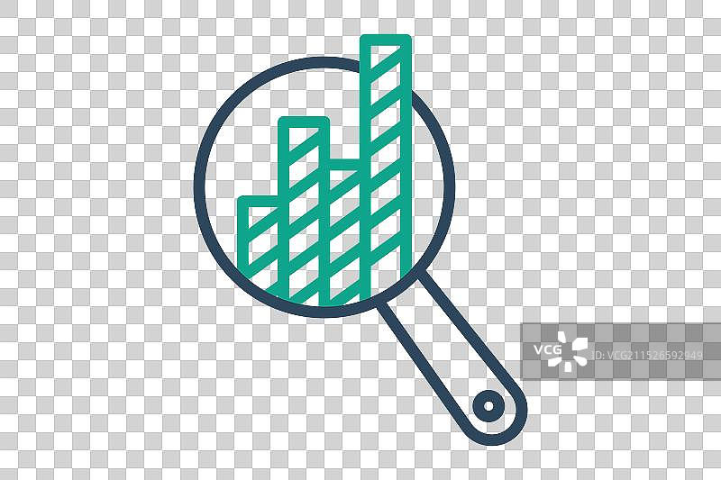 带图表图标的放大镜分析图标图片素材