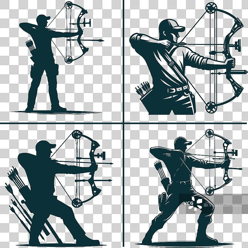 有趣的弓箭狩猎剪影文件狩猎季图片素材