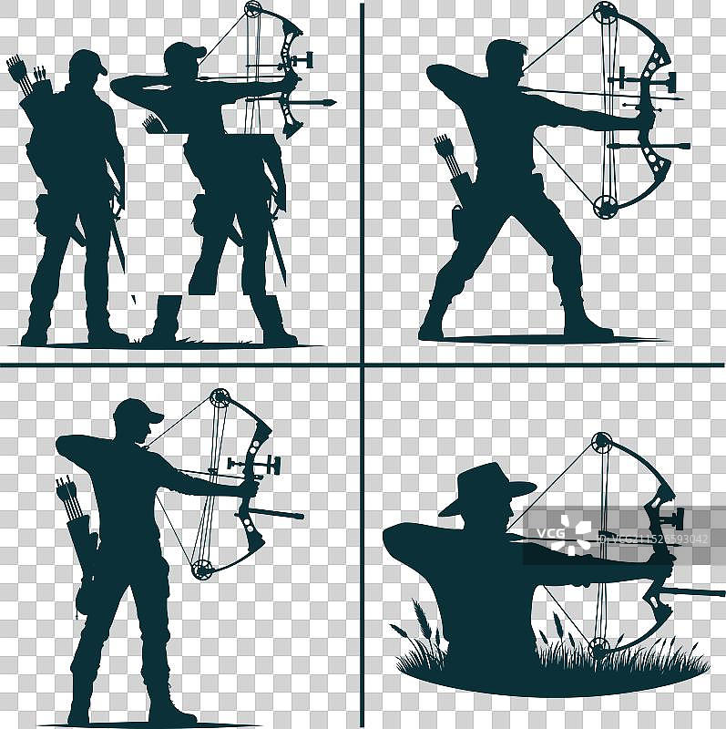 有趣的弓箭狩猎剪影文件狩猎季图片素材